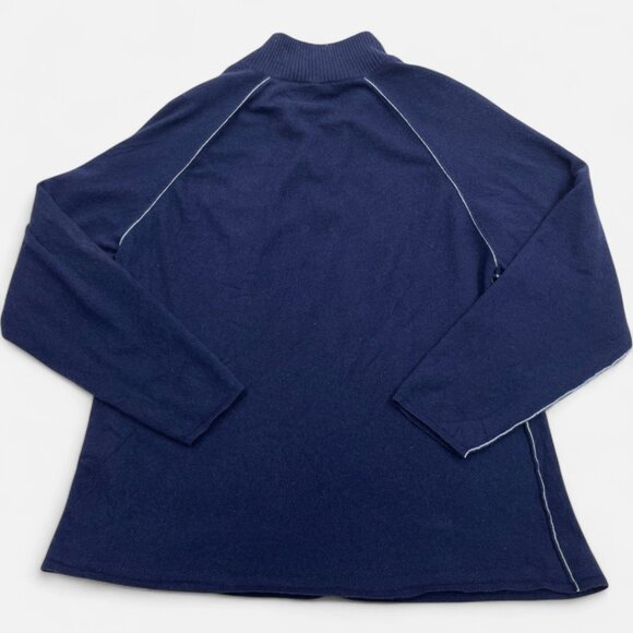 Brookmore Blue Men's Cashmere Zip Collar Long Sleeve Sweater 2XL XXL - Picture 8 of 8